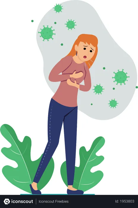 Free Girl Getting Affected from coronavirus  Illustration