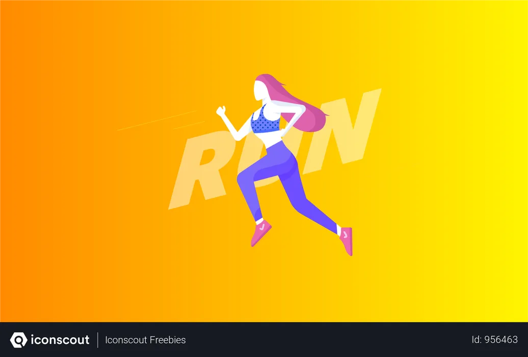 Free Girl Jogging  Illustration