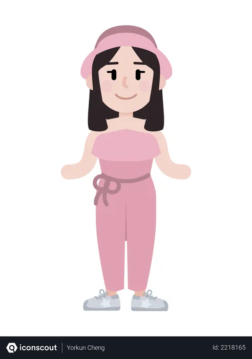 Free Girl with pink outfit  Illustration