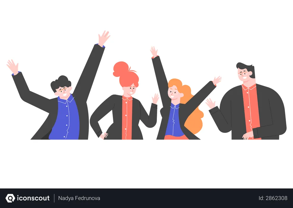 Free Group of happy business people  Illustration