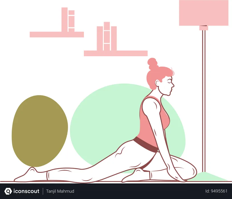 Free Yoga-Pose „Halbe Taube“  Illustration