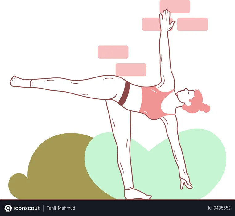 Free Half Moon Yoga Pose  Illustration