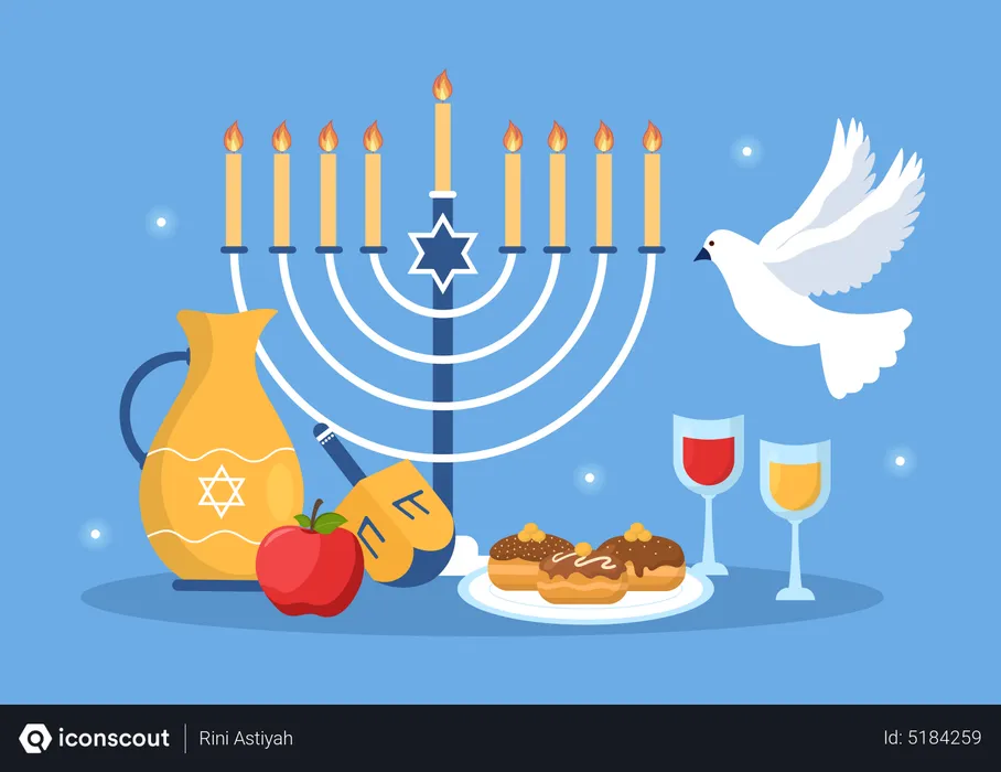 Free Happy Hanukkah  Illustration