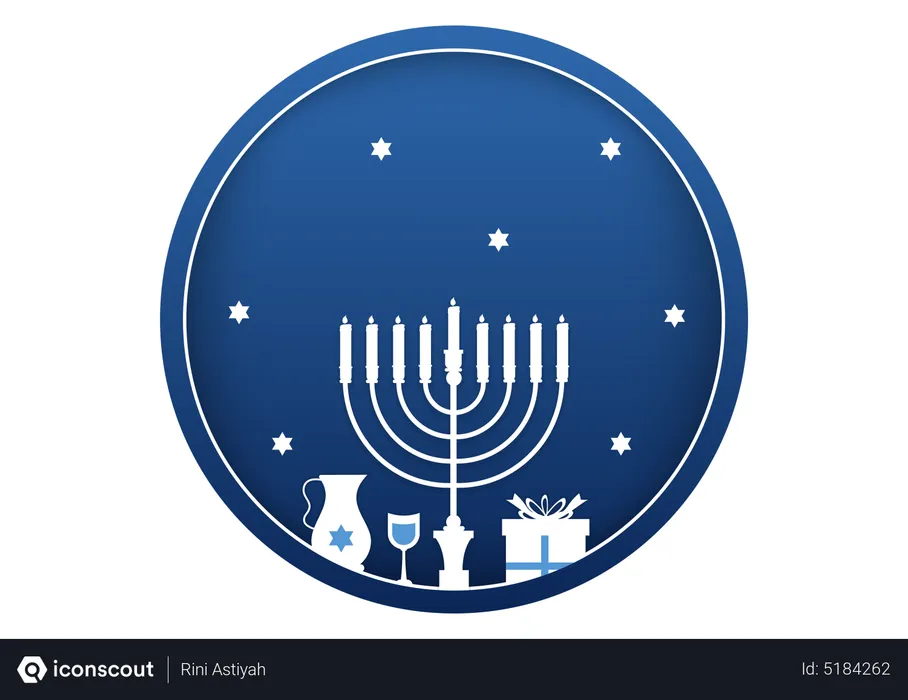 Free Happy Hanukkah Jewish Holiday  Illustration