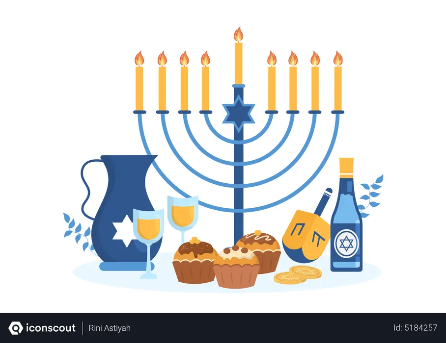 Free Happy Hanukkah party  Illustration