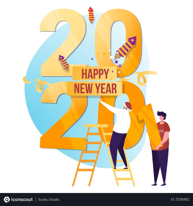 Free Replace new year number  Illustration