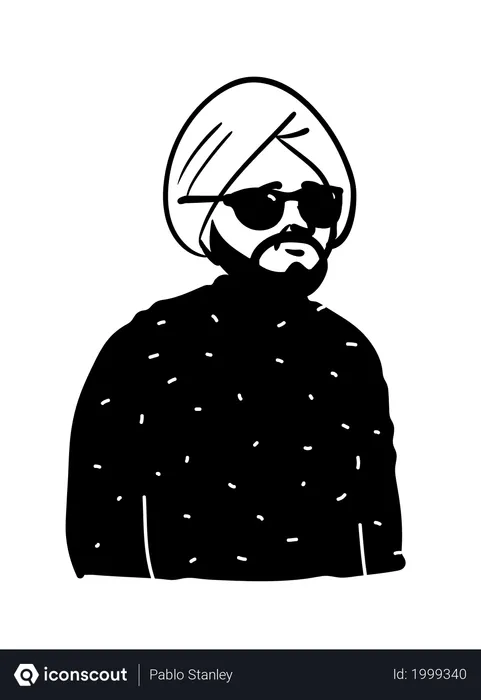 Free Hombre con turbante en la cabeza  Ilustración