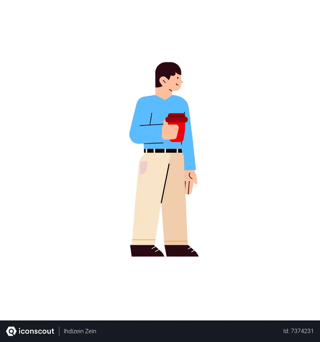 Free Homme avec du café  Illustration