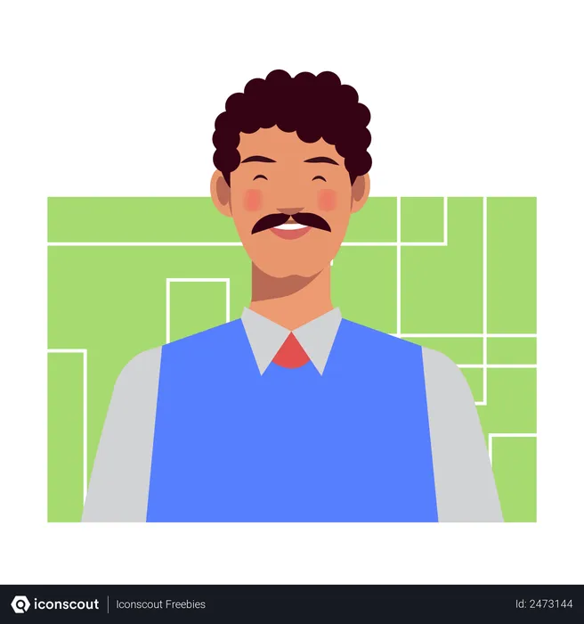 Free Homme souriant  Illustration