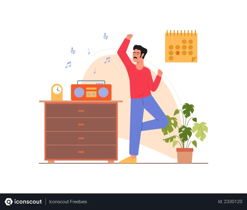 Free Indian male dancing  Illustration