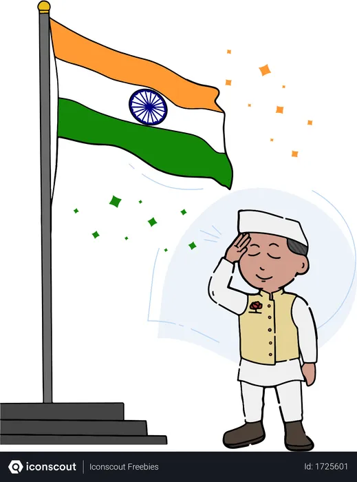Free Indian political leader salute to tiranga  Illustration