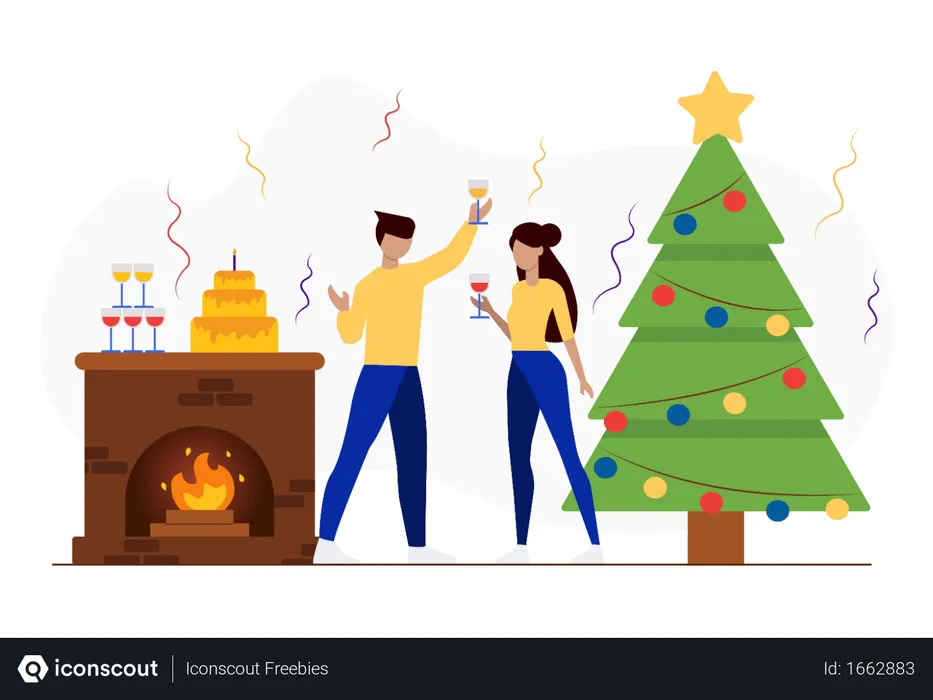 Free Jantar de natal  Ilustração