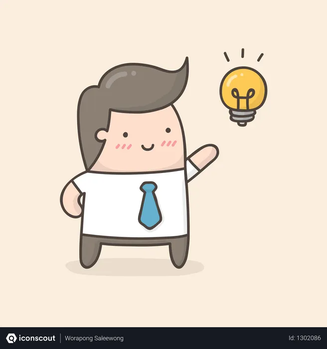 Free El joven tuvo una idea.  Ilustración