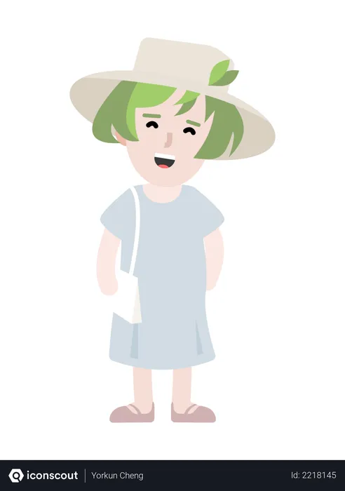 Free Lady with hat  Illustration