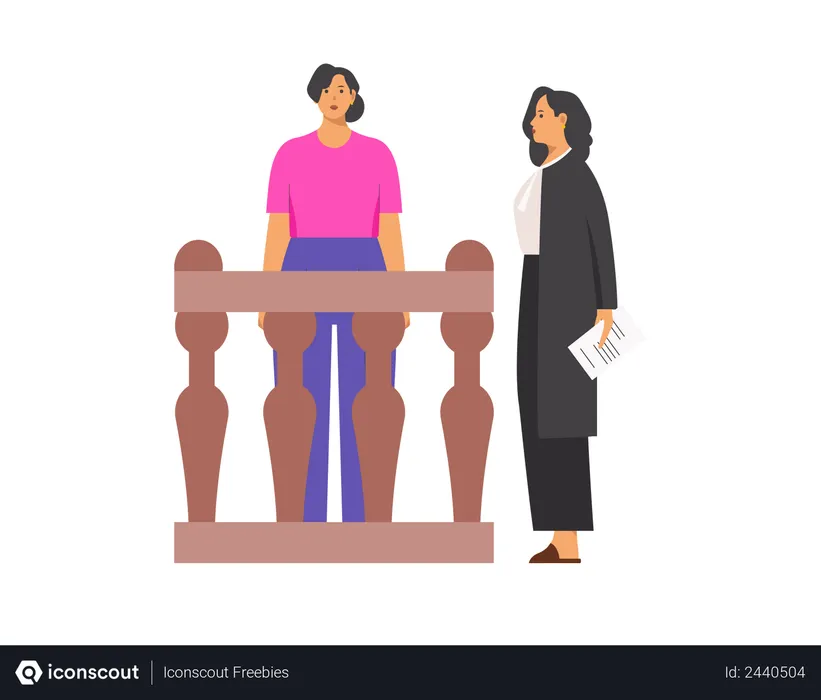 Free Lawyer questioning to lady  Illustration