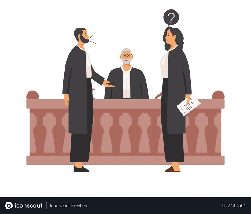 Free Lawyers arguing and asking for evidence  Illustration