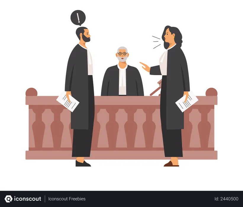 Free Lawyers Arguing With Each Other Illustration Free Download Crime