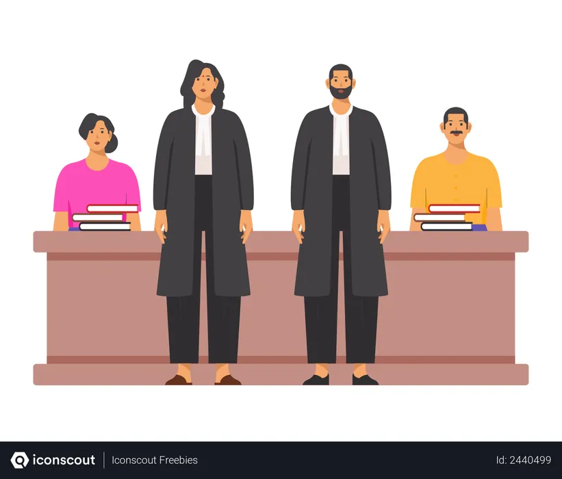 Free Lawyers presenting their case  Illustration