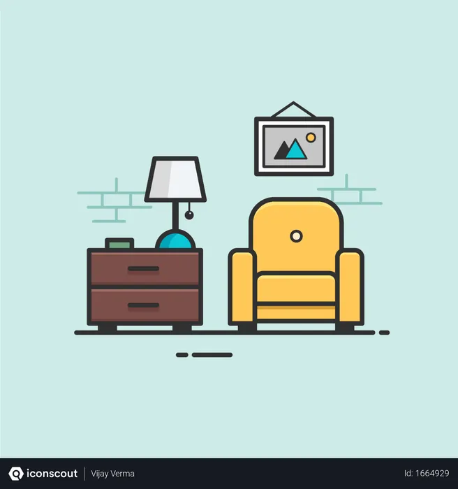 Free Living Room Interior  Illustration