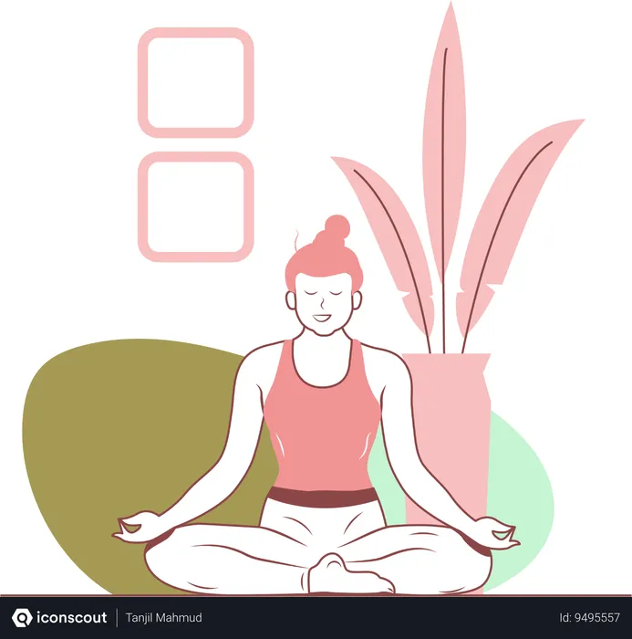 Free Lotus Yoga Pose  Illustration