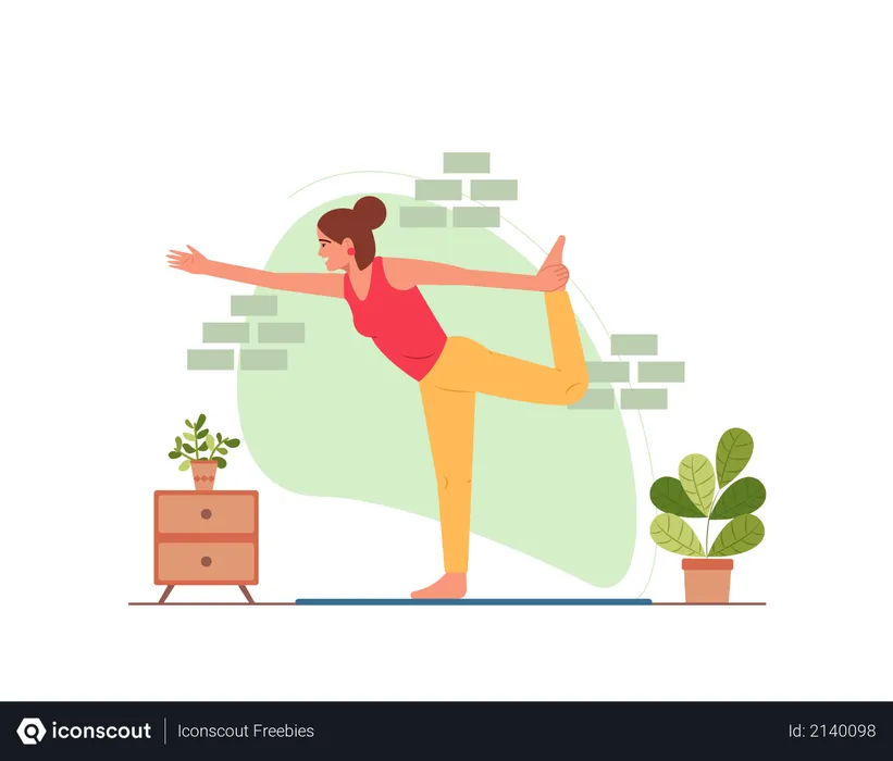 Free Mädchen macht Yoga  Illustration