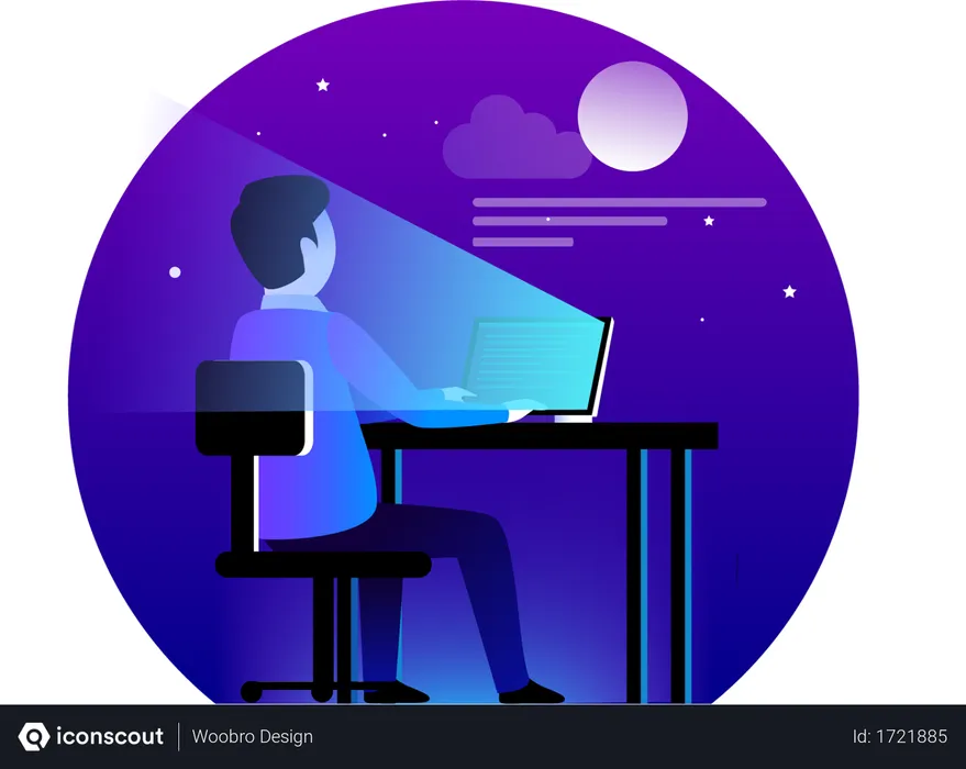 Free Man developing website on desk  Illustration