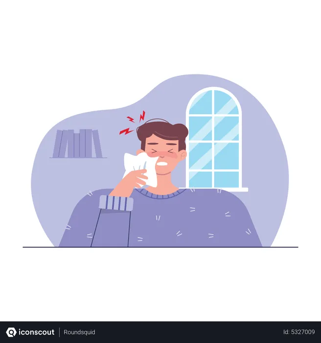 Free Man suffering cough  Illustration