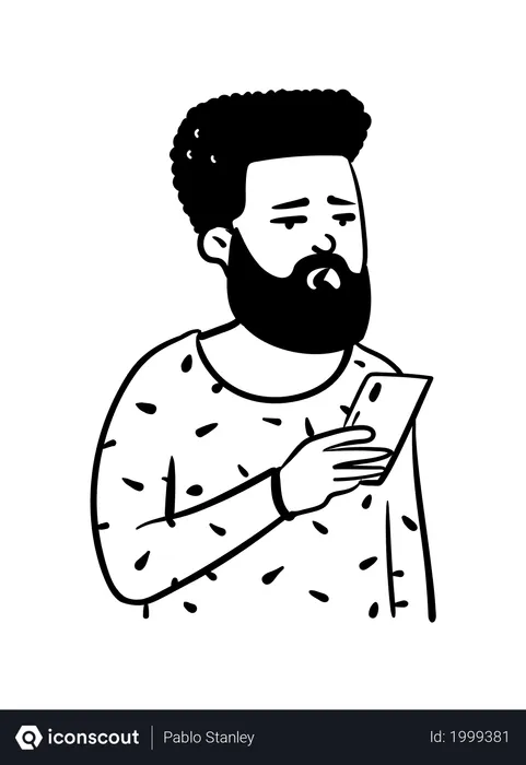 Free Man using smartphone  Illustration
