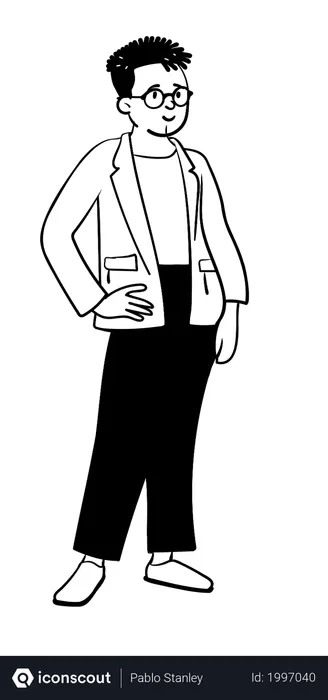 Free Man Wearing Blazer  Illustration