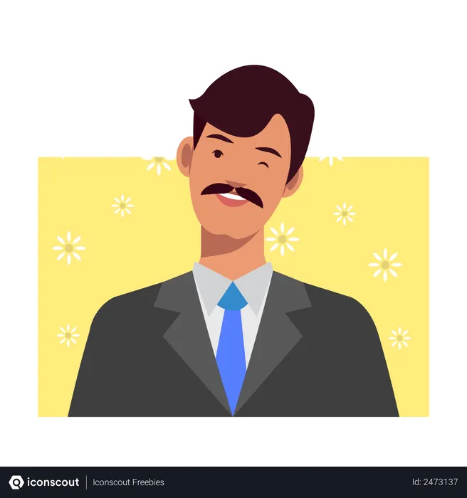 Free Man winking  Illustration
