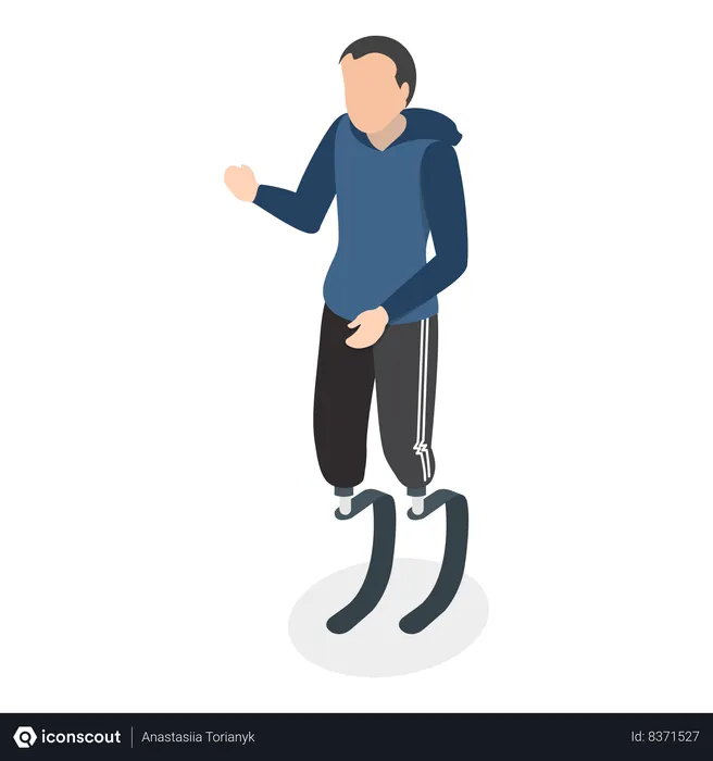 Free Man with artificial legs  Illustration