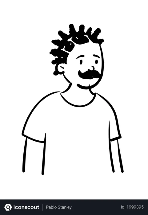 Free Man with mustache  Illustration