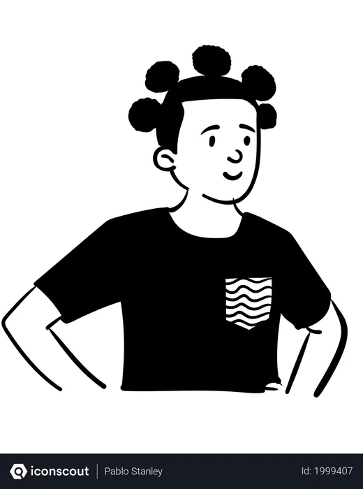 Free Man with unique hair style  Illustration