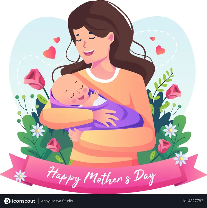 Free Mother Holding Baby Illustration - Free Download People ...