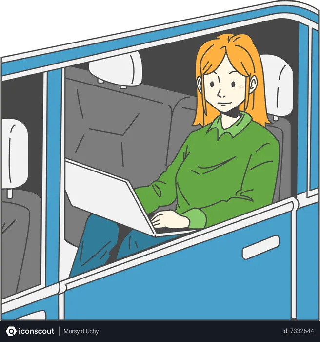 Free Mujer trabaja desde cualquier lugar.  Ilustración