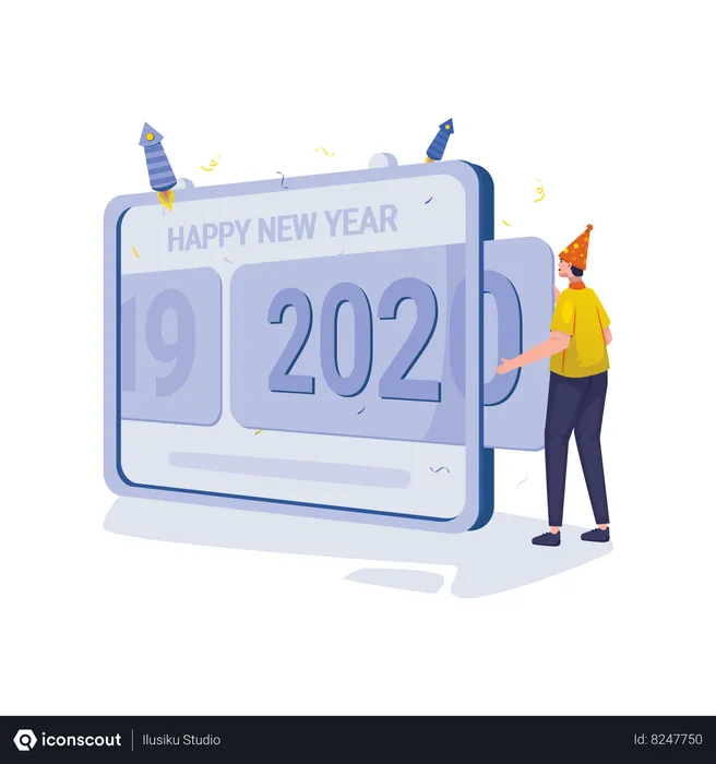 Free New year onboard screen  Illustration