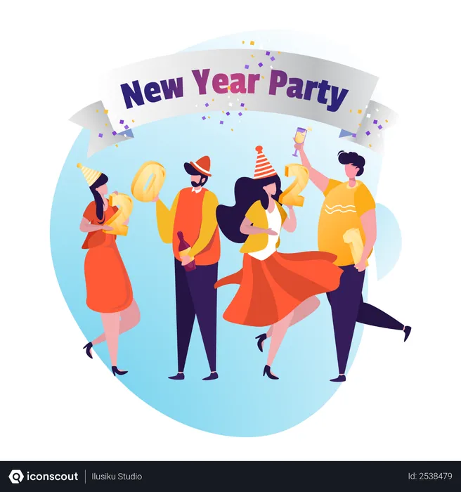 Free New year party celebration  Illustration