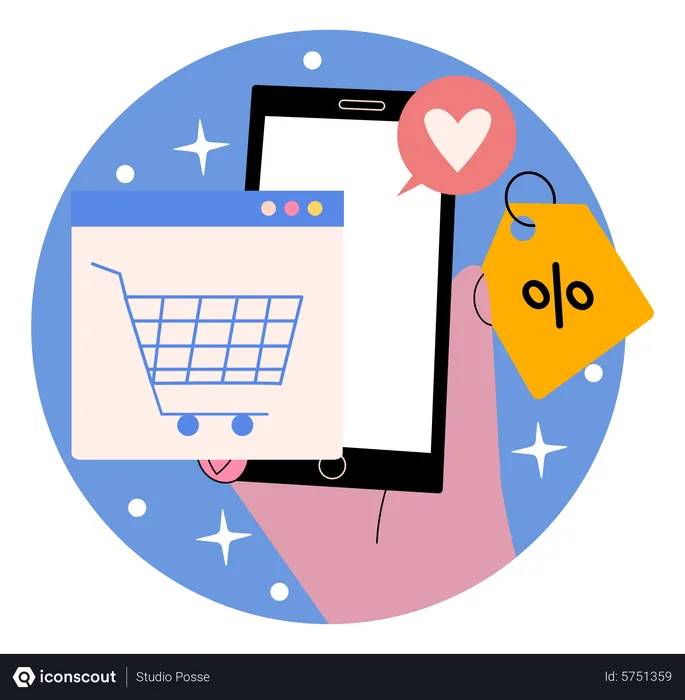 Free Online shopping discount  Illustration
