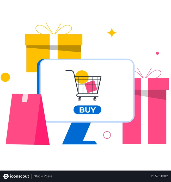 Free Online-Shopping-Site  Illustration