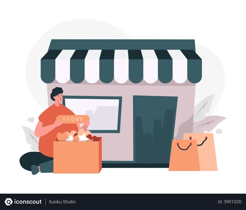 Free Online Shopping store  Illustration