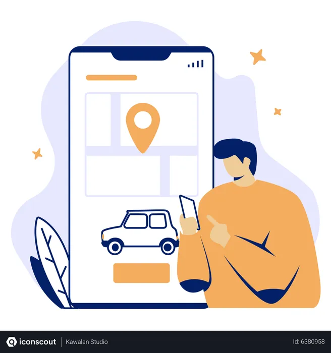 Free Online taxi booking  Illustration