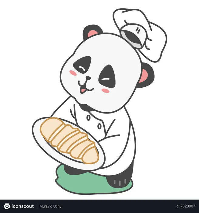 Free Panda cozinhando  Ilustração