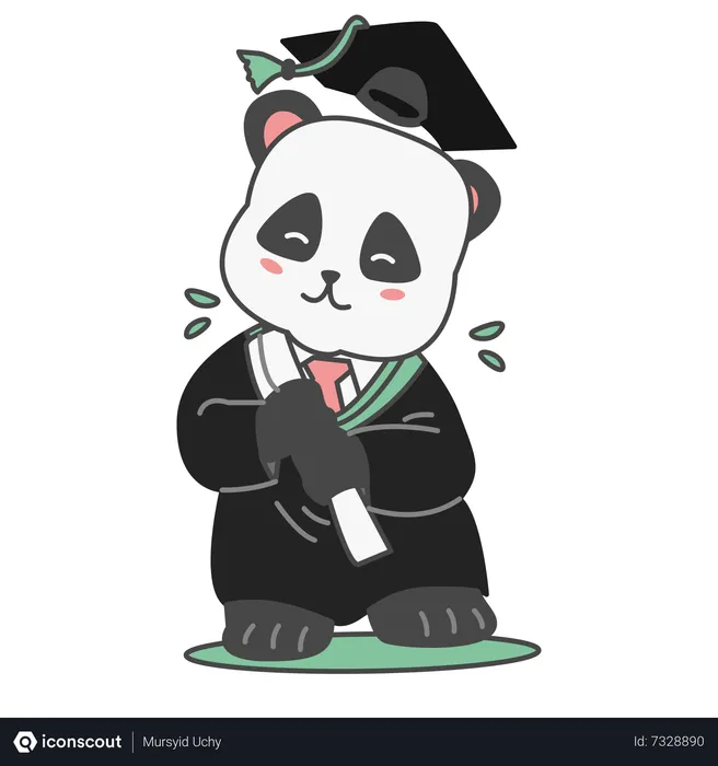 Free Panda Happy Graduation  Illustration