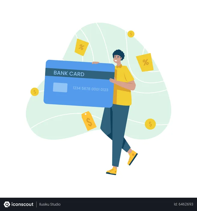 Free Pay by bank card  Illustration