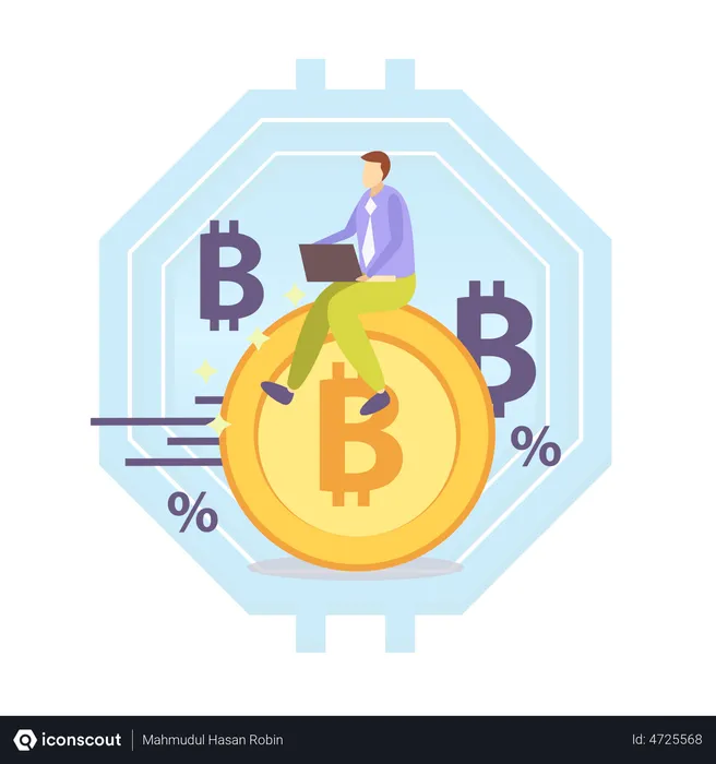 Free Person Trading Bitcoin  Illustration