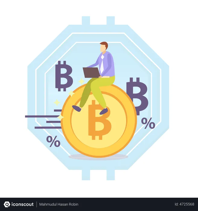 Free Pessoa negociando bitcoin  Ilustração