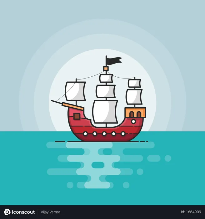Free Pirate Boat  Illustration