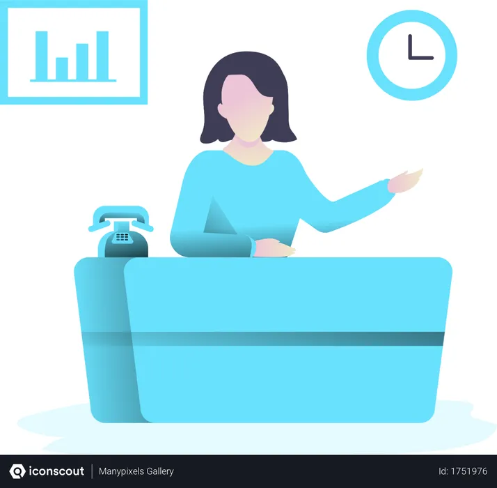 Free Receptionist  Illustration