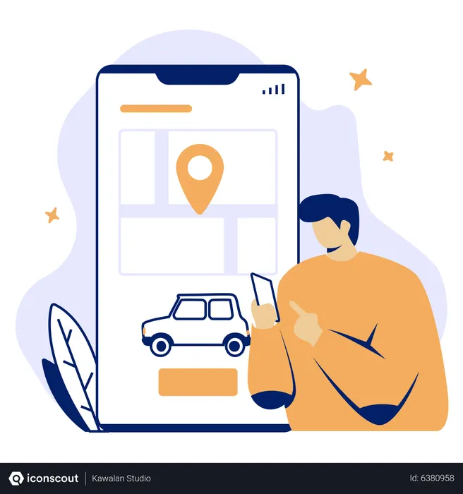Free Réservation de taxi en ligne  Illustration