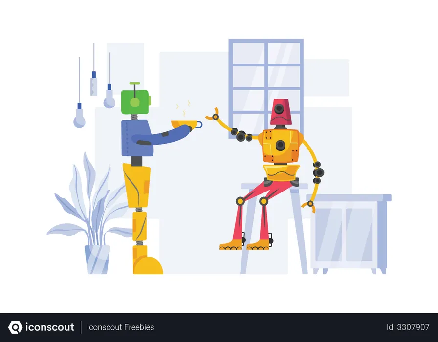 Free Robot servant de la nourriture  Illustration